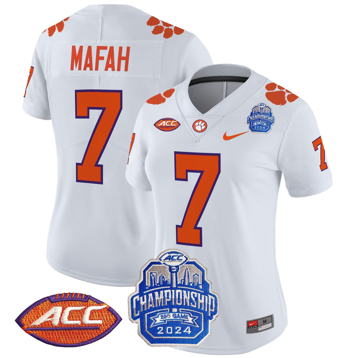 Women's Clemson Tigers 2024 ACC Championship Patch Vapor Limited Jersey - All Stitched - image 38