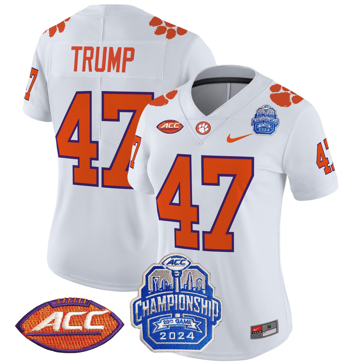 Women's Clemson Tigers 2024 ACC Championship Patch Vapor Limited Jersey - All Stitched - image 44