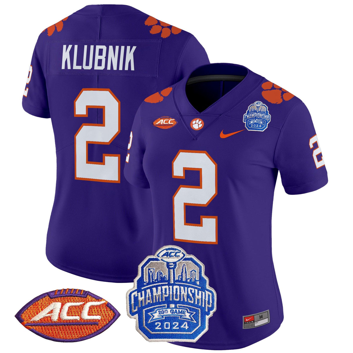Women's Clemson Tigers 2024 ACC Championship Patch Vapor Limited Jersey - All Stitched - image 46