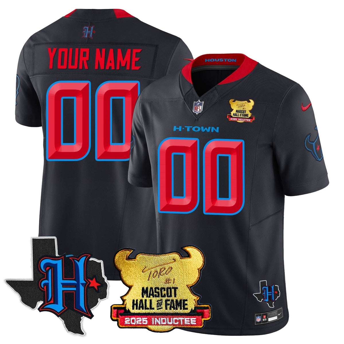 Houston Texans 2025 Mascot Hall Of Fame Custom Jersey - All Stitched - image 6