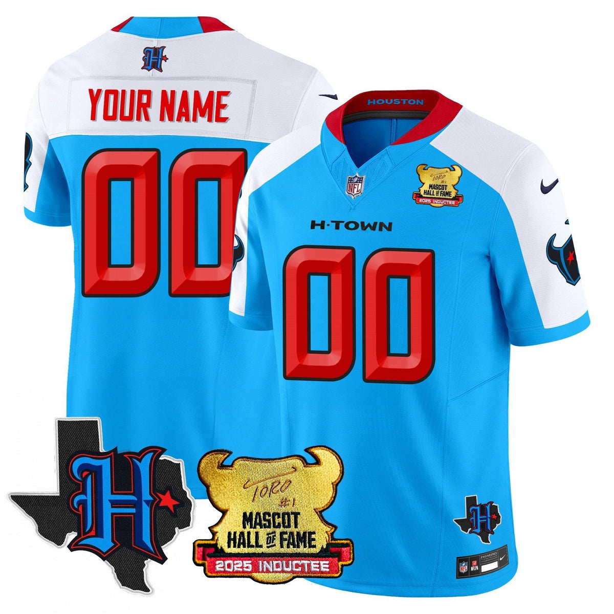 Houston Texans 2025 Mascot Hall Of Fame Custom Jersey - All Stitched - image 2