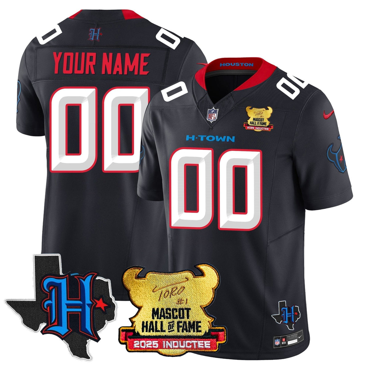 Houston Texans 2025 Mascot Hall Of Fame Custom Jersey - All Stitched - image 3