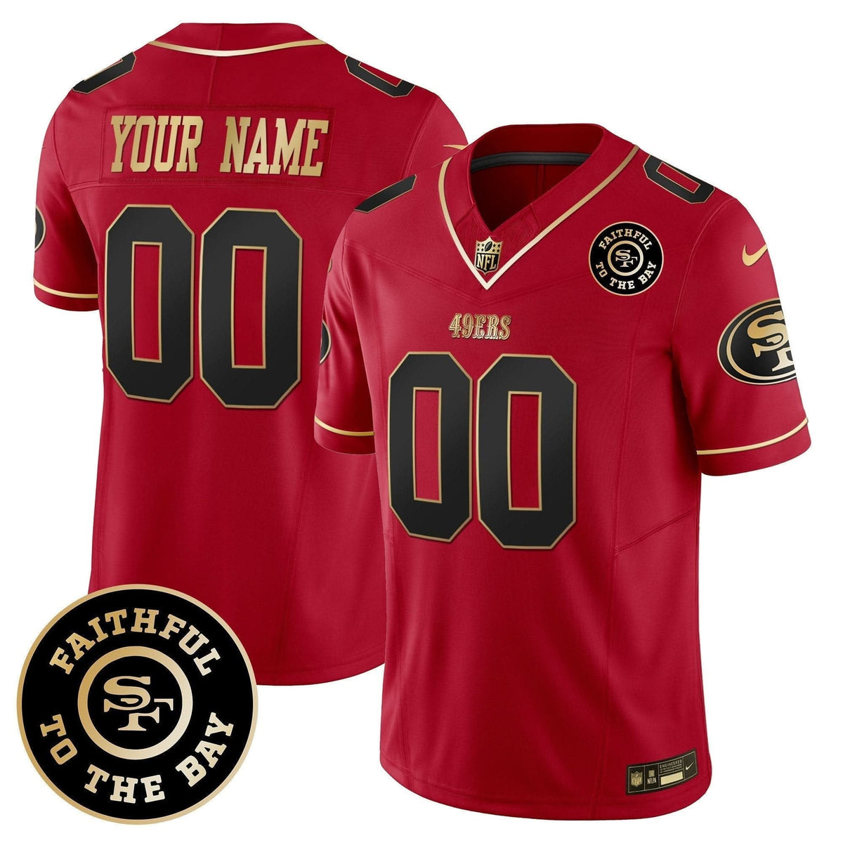 49ers Faithful To The Bay Patch Vapor Limited Custom Jersey V6 - All Stitched - image 3