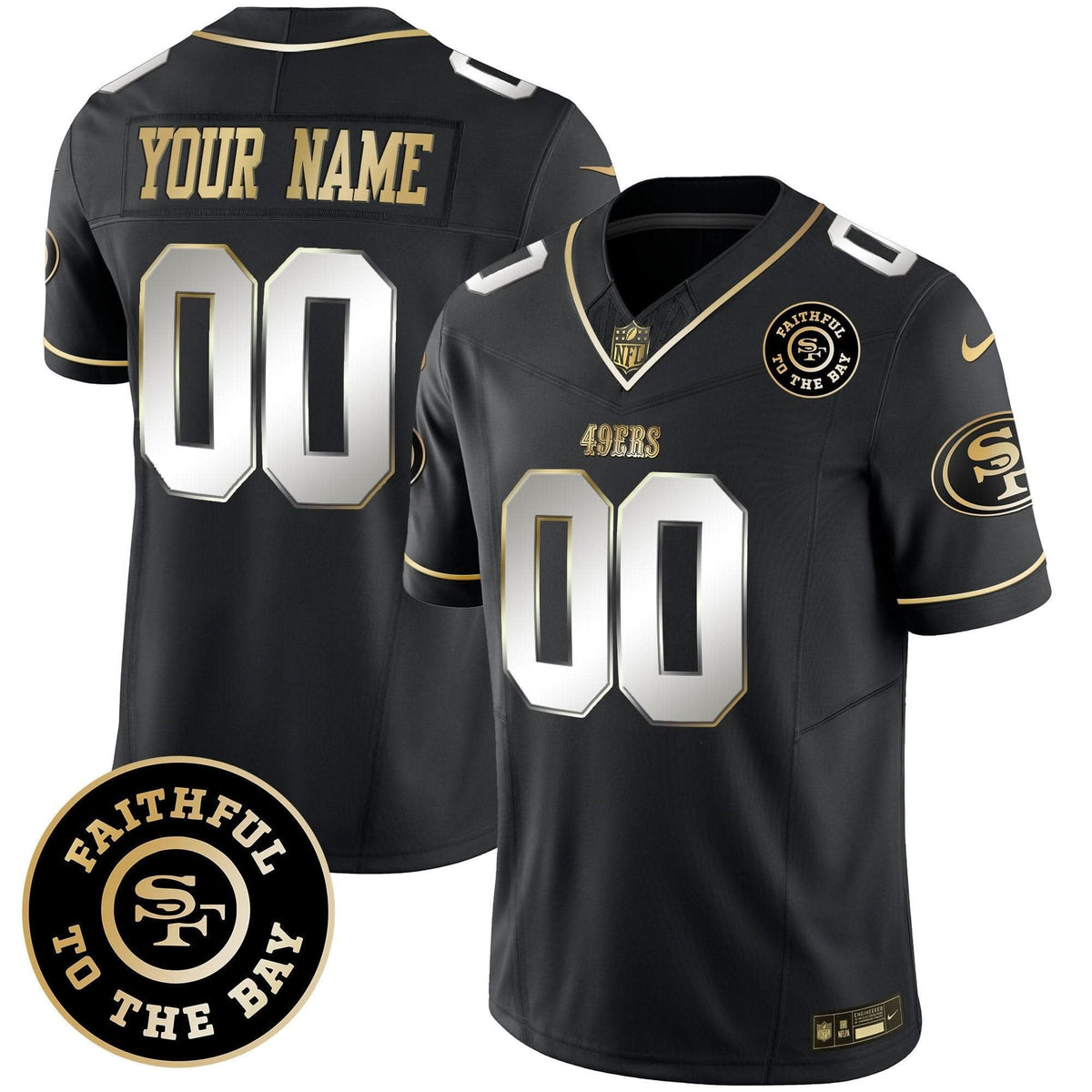 49ers Faithful To The Bay Patch Vapor Limited Custom Jersey V6 - All Stitched - image 4