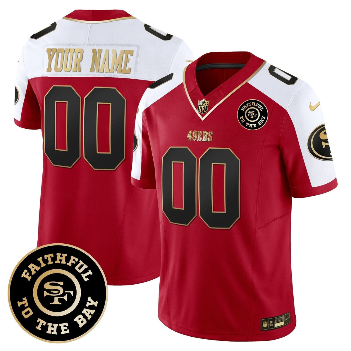 49ers Faithful To The Bay Patch Vapor Limited Custom Jersey V6 - All Stitched - image 5