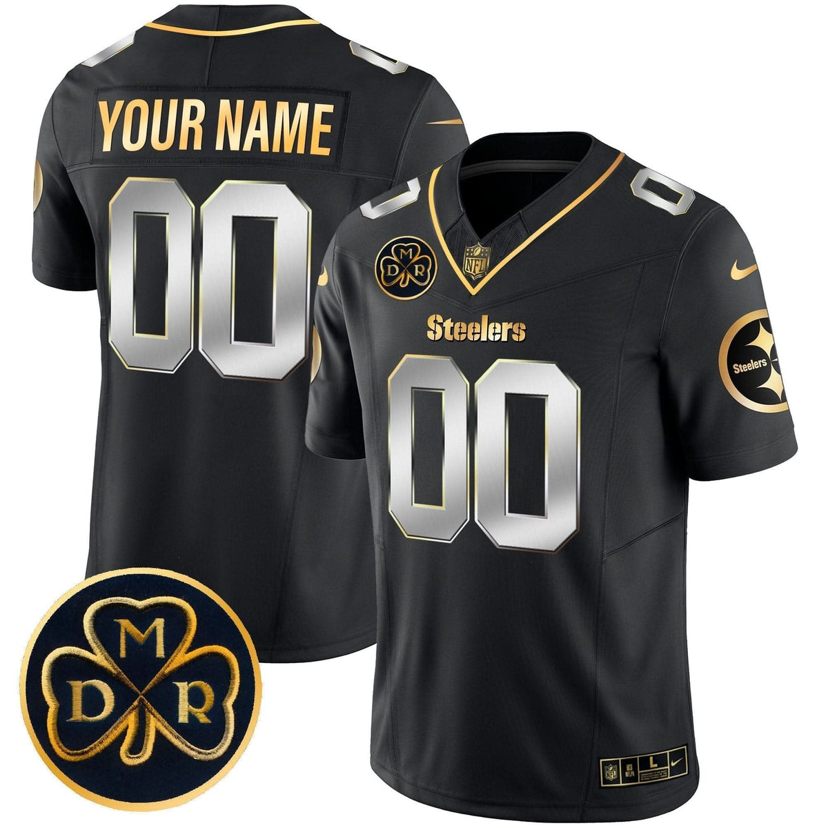 Steelers DMR Patch Gold Vapor Limited Custom Jersey - All Stitched - image 2