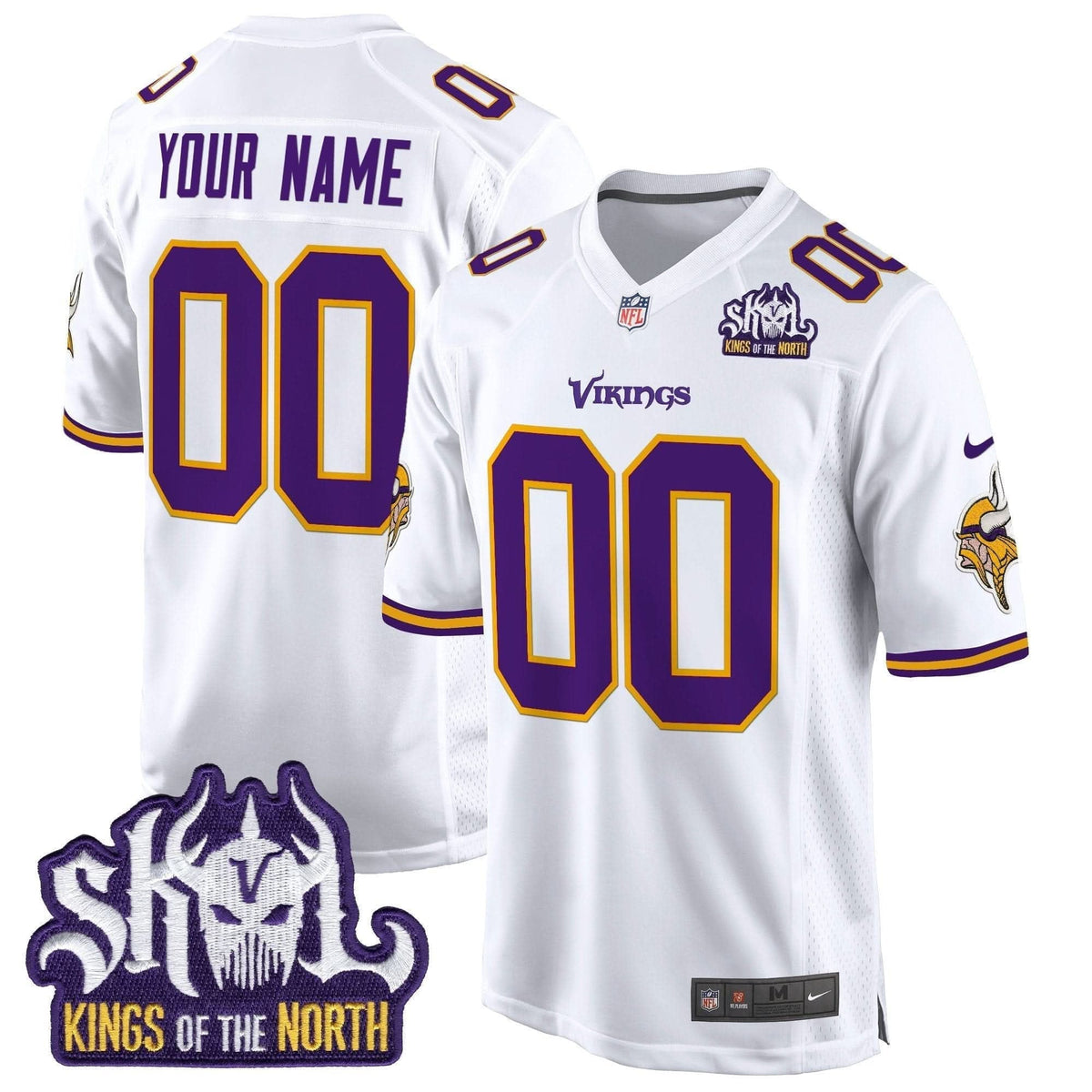 Minnesota Vikings King Of The North Patch Throwback Game Custom Jersey - All Stitched - image 4