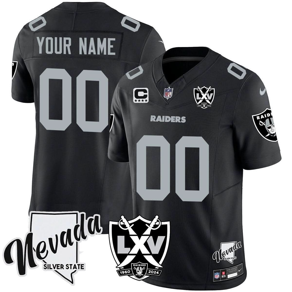Raiders 2025 Vapor Limited Custom Jersey - 65th Anniversary - All Stitched - image 2