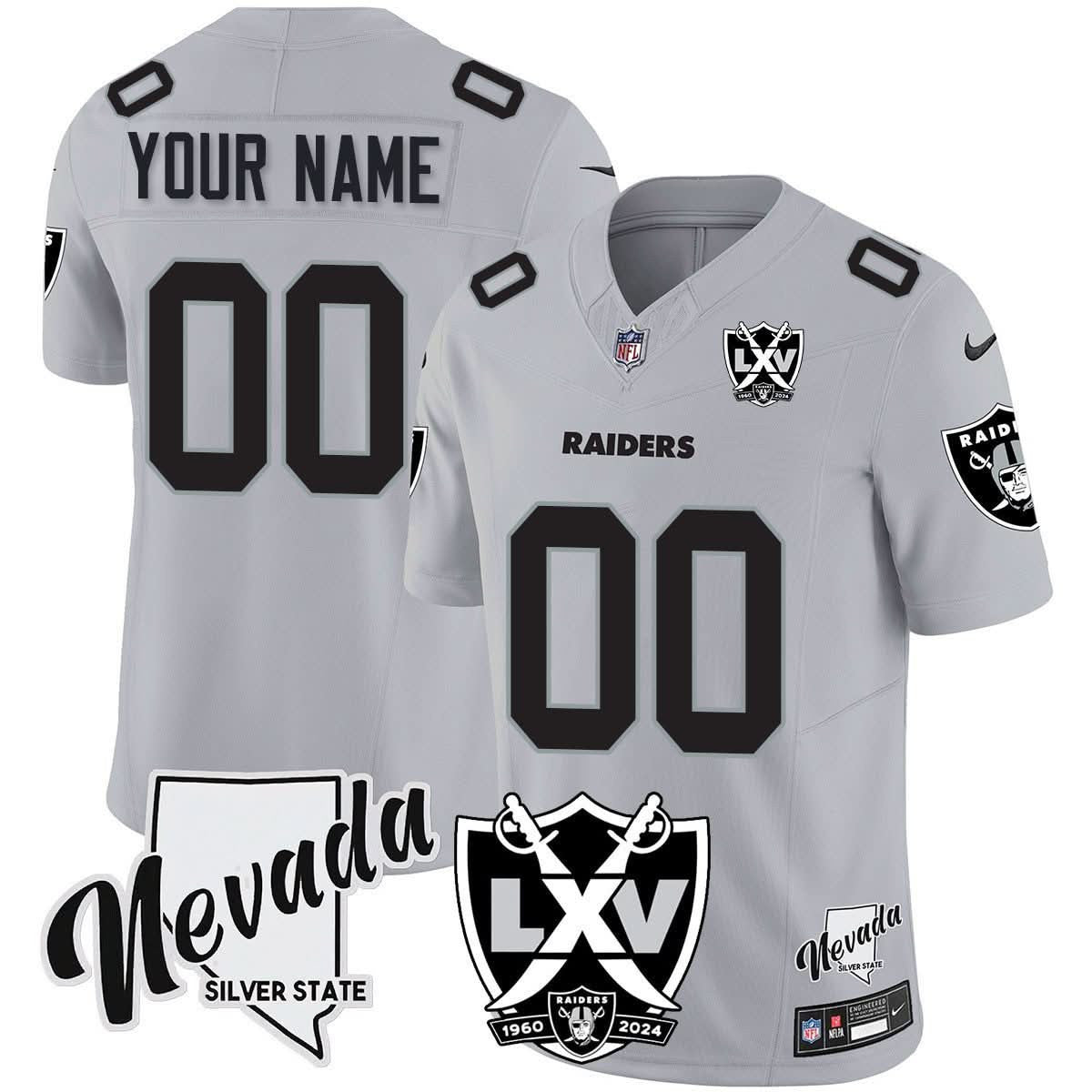 Raiders 2025 Vapor Limited Custom Jersey - 65th Anniversary - All Stitched - image 3
