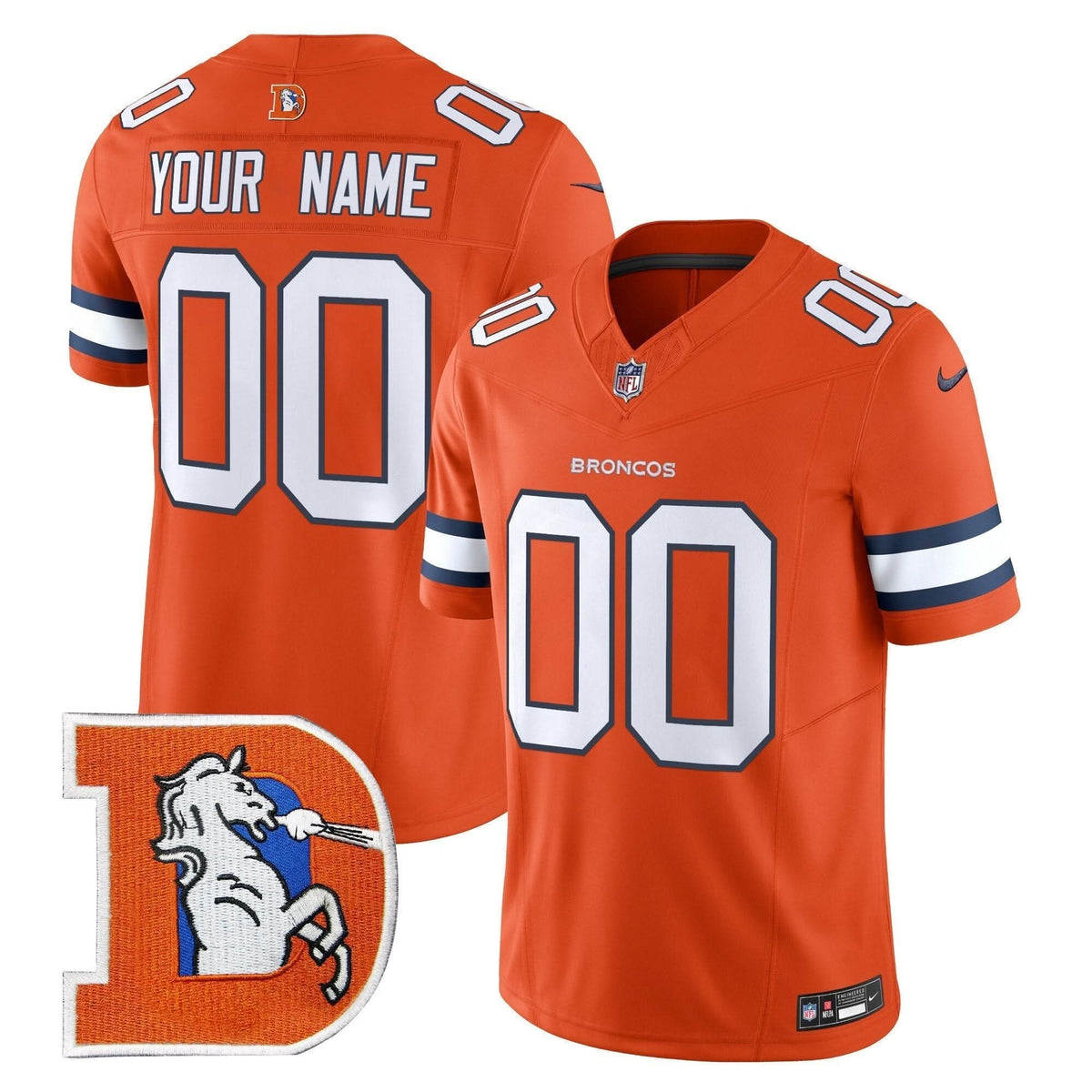 Denver Broncos Throwback Vapor Limited Custom Jersey V2 - All Stitched - image 3