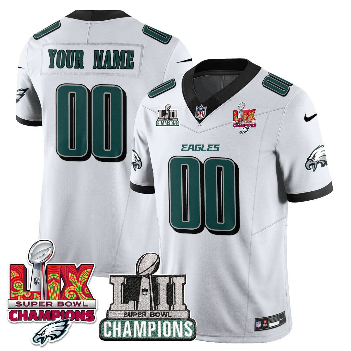 Custom Name/Gender Philadelphia Eagles LII-LIX Super Bowl Champions Vapor Limited Jersey - All Stitched - image 2