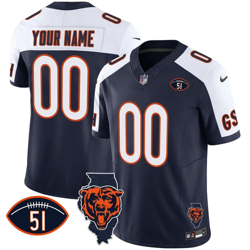 Bears Illinois Patch Vapor Custom Jersey - All Stitched - image 1