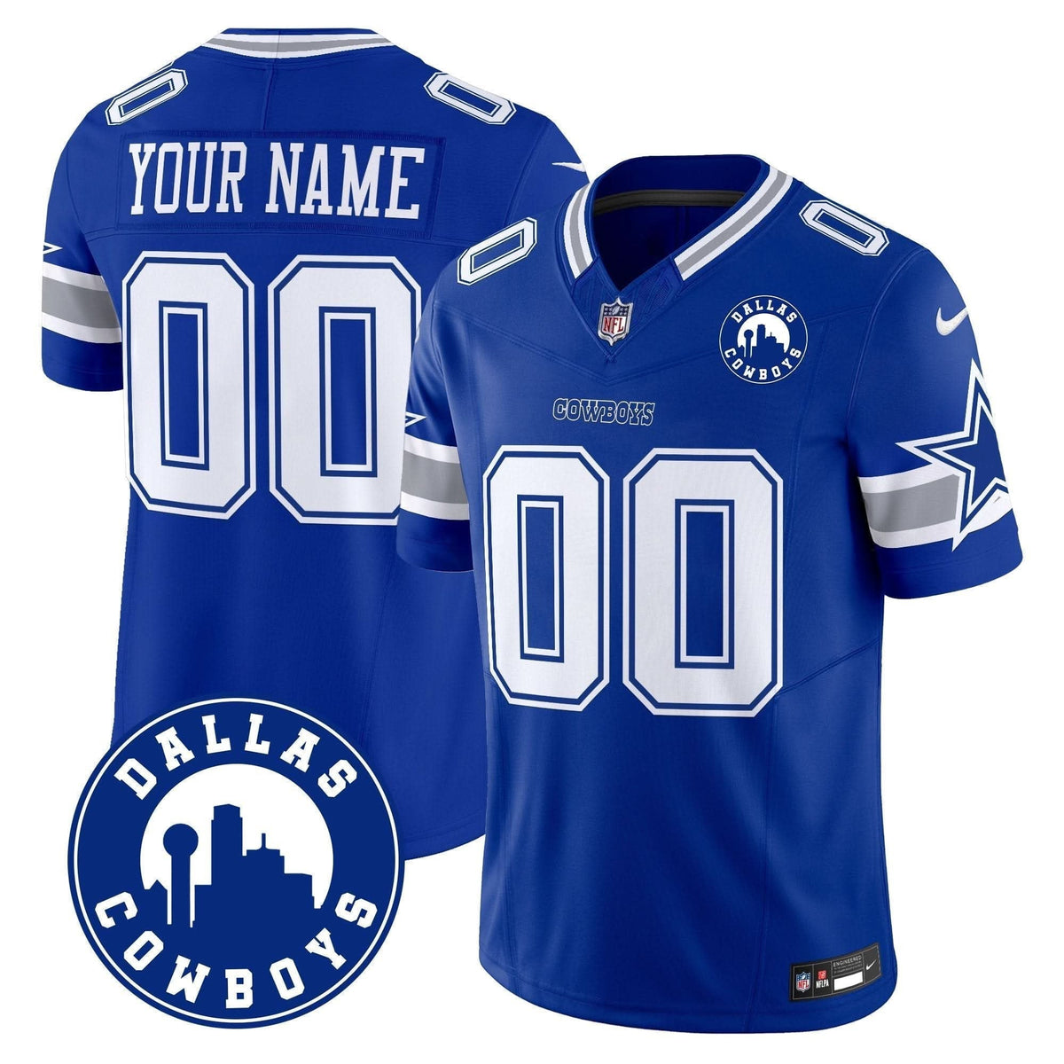 Cowboys "Dallas City" Patch Vapor Limited Custom Jersey - All Stitched - image 2