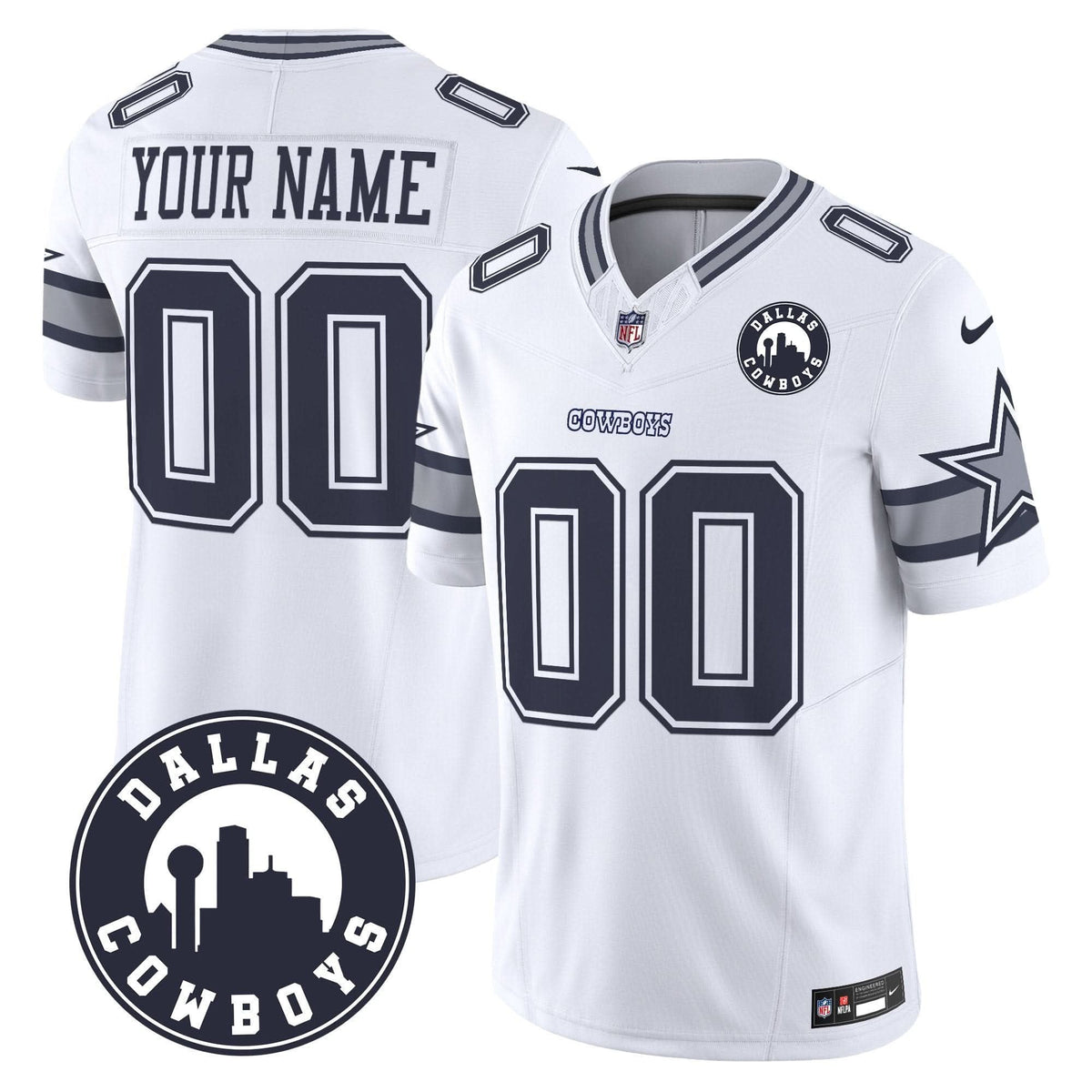 Cowboys "Dallas City" Patch Vapor Limited Custom Jersey - All Stitched - image 3