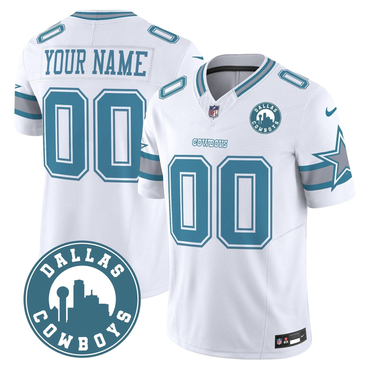 Cowboys "Dallas City" Patch Vapor Limited Custom Jersey - All Stitched - image 5