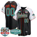 Dolphins 50th & Don Shula 347 Memorial Patch Baseball Custom Jersey - All Stitched - image 1