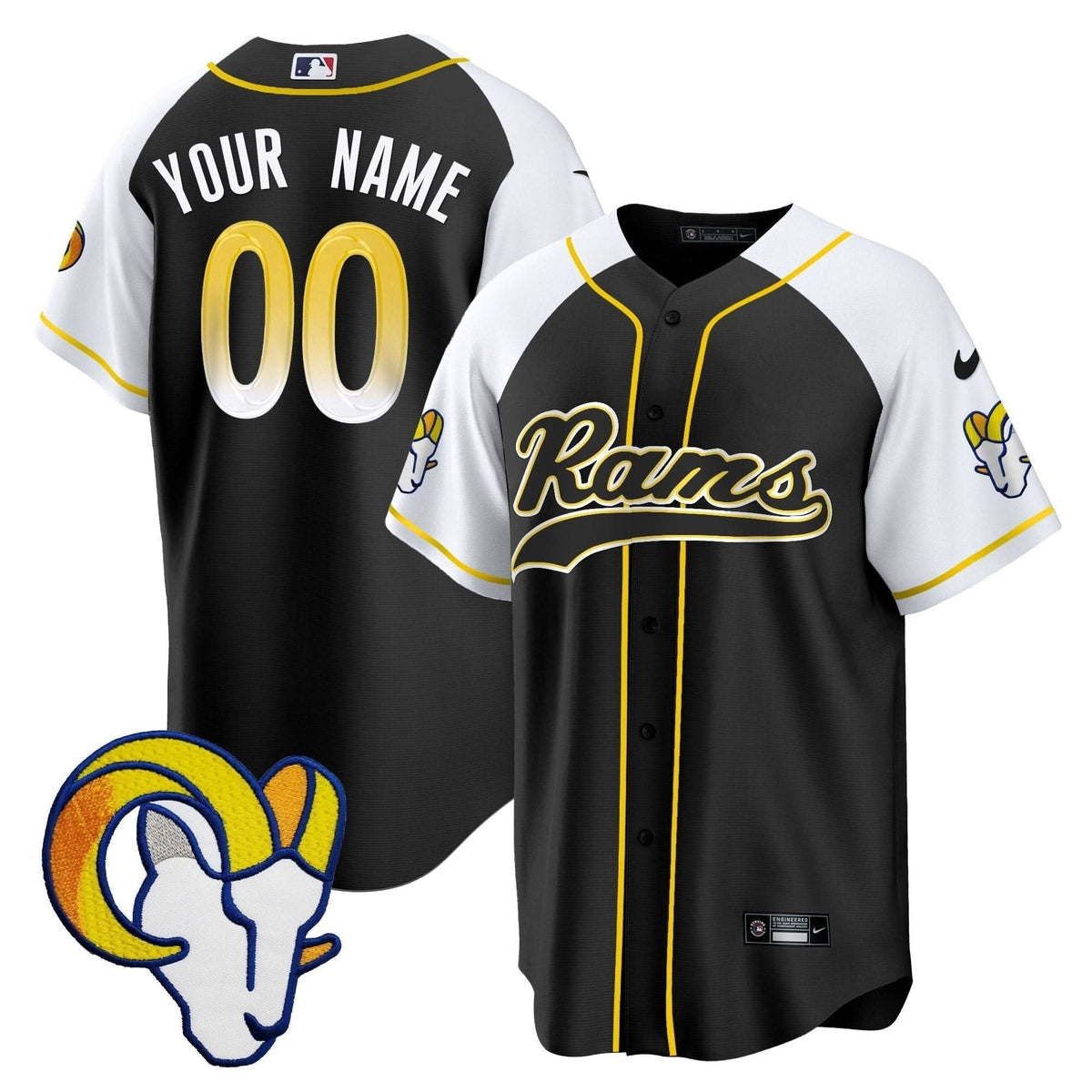 Rams Baseball Custom Jersey - All Stitched - image 2