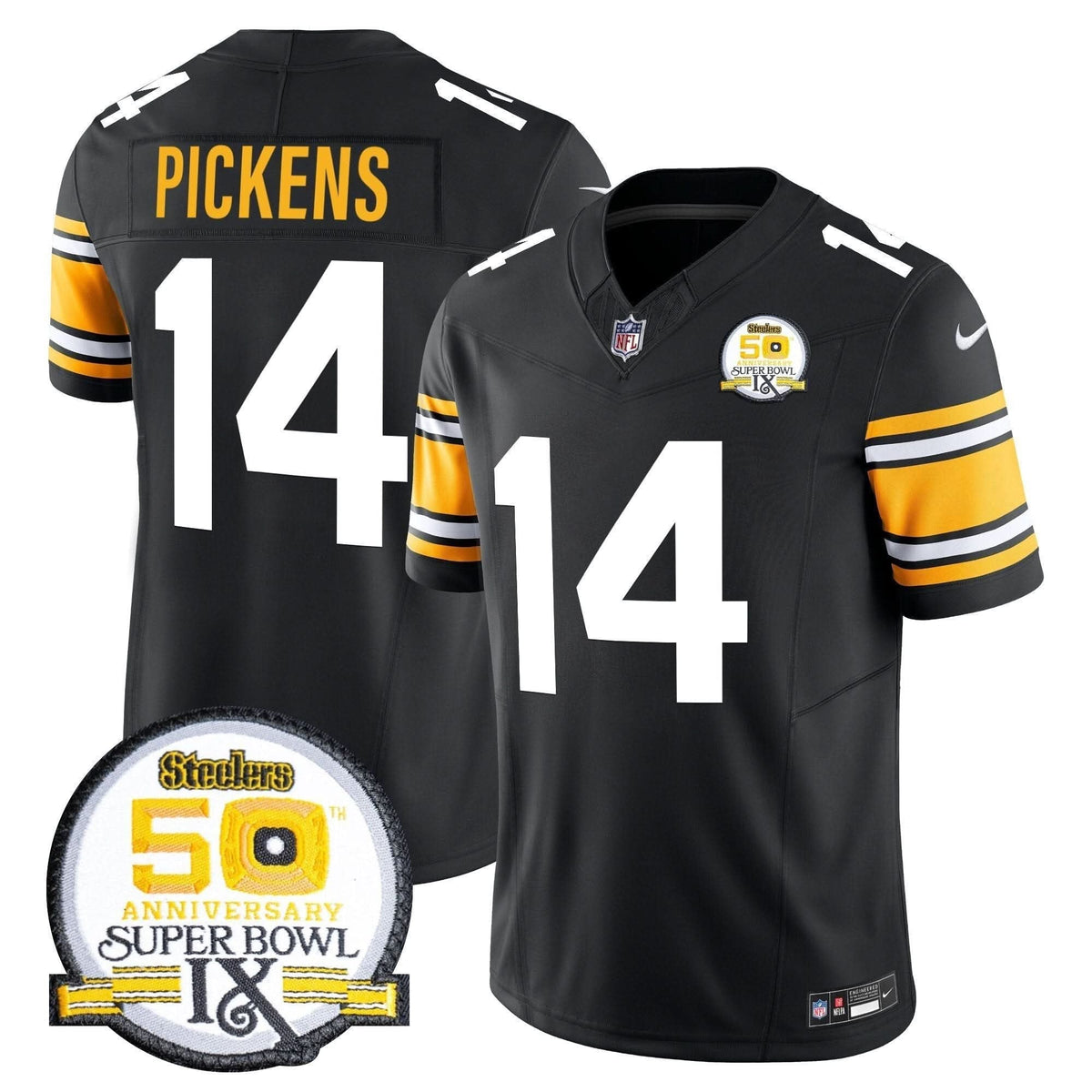 Steelers 50th Anniversary Of Super Bowl IX Patch Vapor Limited Jersey - All Stitched - image 4