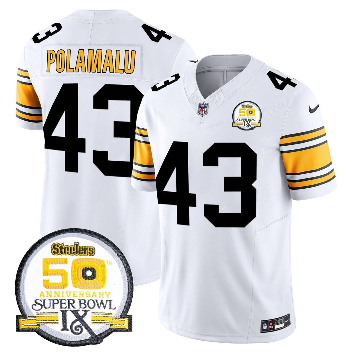 Steelers 50th Anniversary Of Super Bowl IX Patch Vapor Limited Jersey - All Stitched - image 16