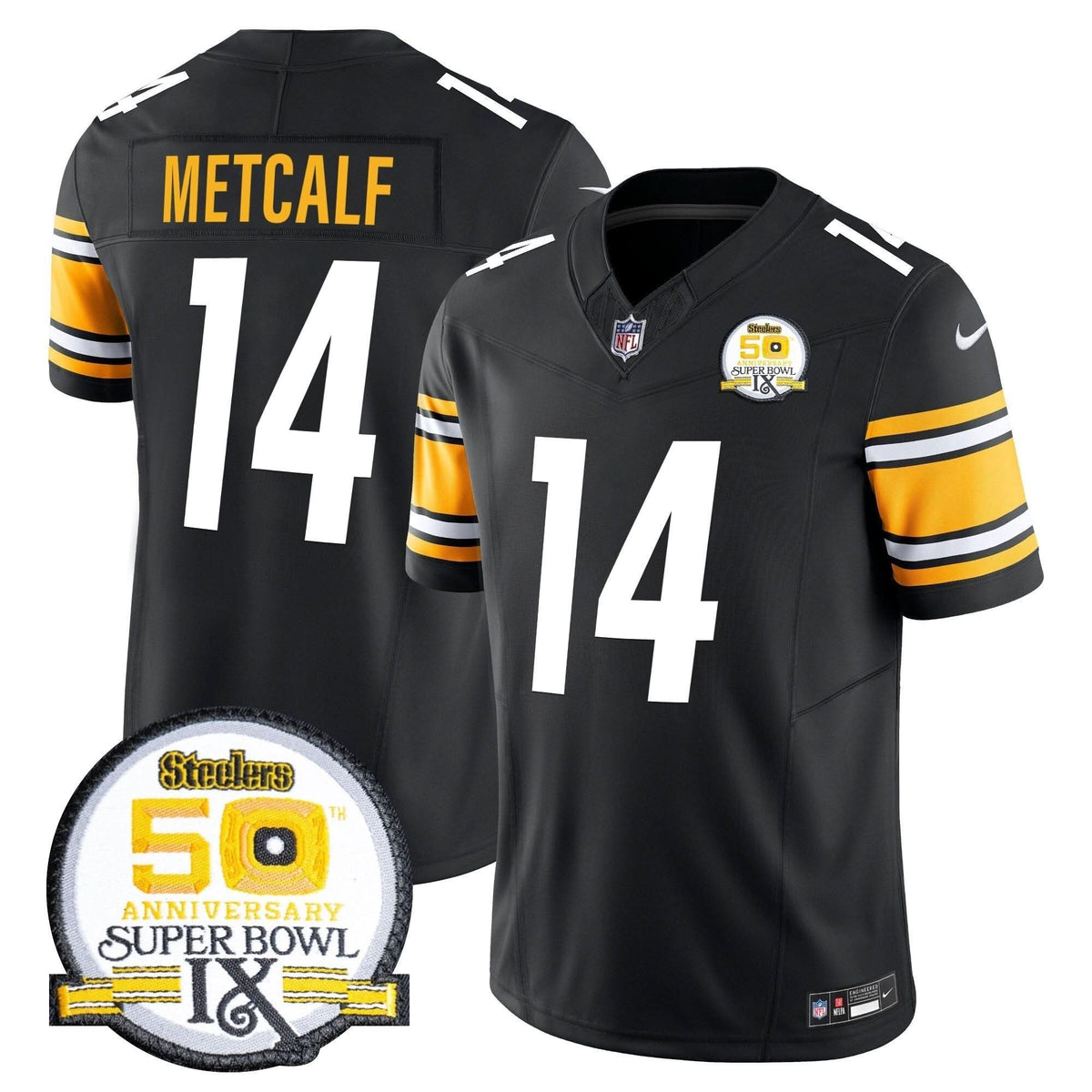 Steelers 50th Anniversary Of Super Bowl IX Patch Vapor Limited Jersey - All Stitched - image 22