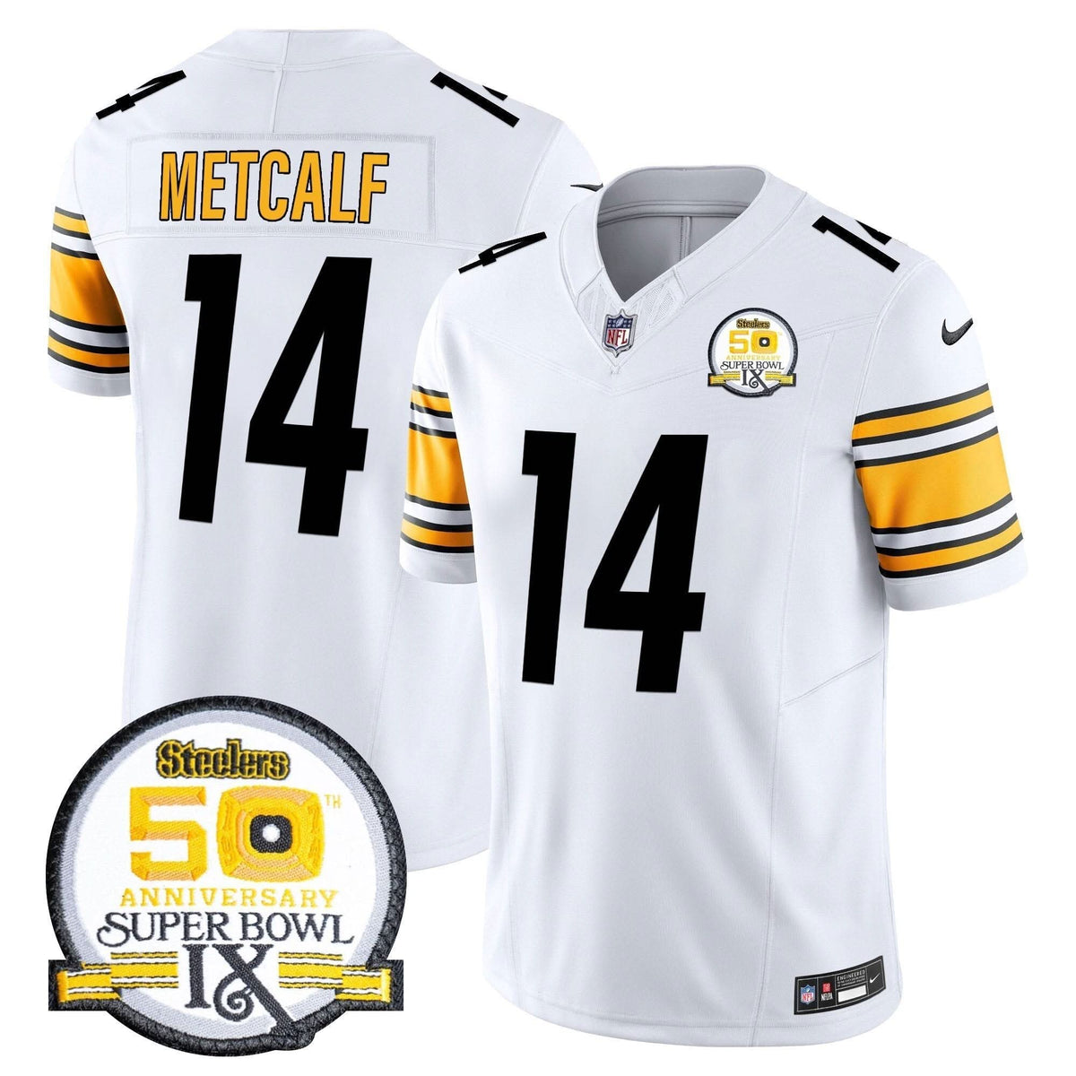 Steelers 50th Anniversary Of Super Bowl IX Patch Vapor Limited Jersey - All Stitched - image 32