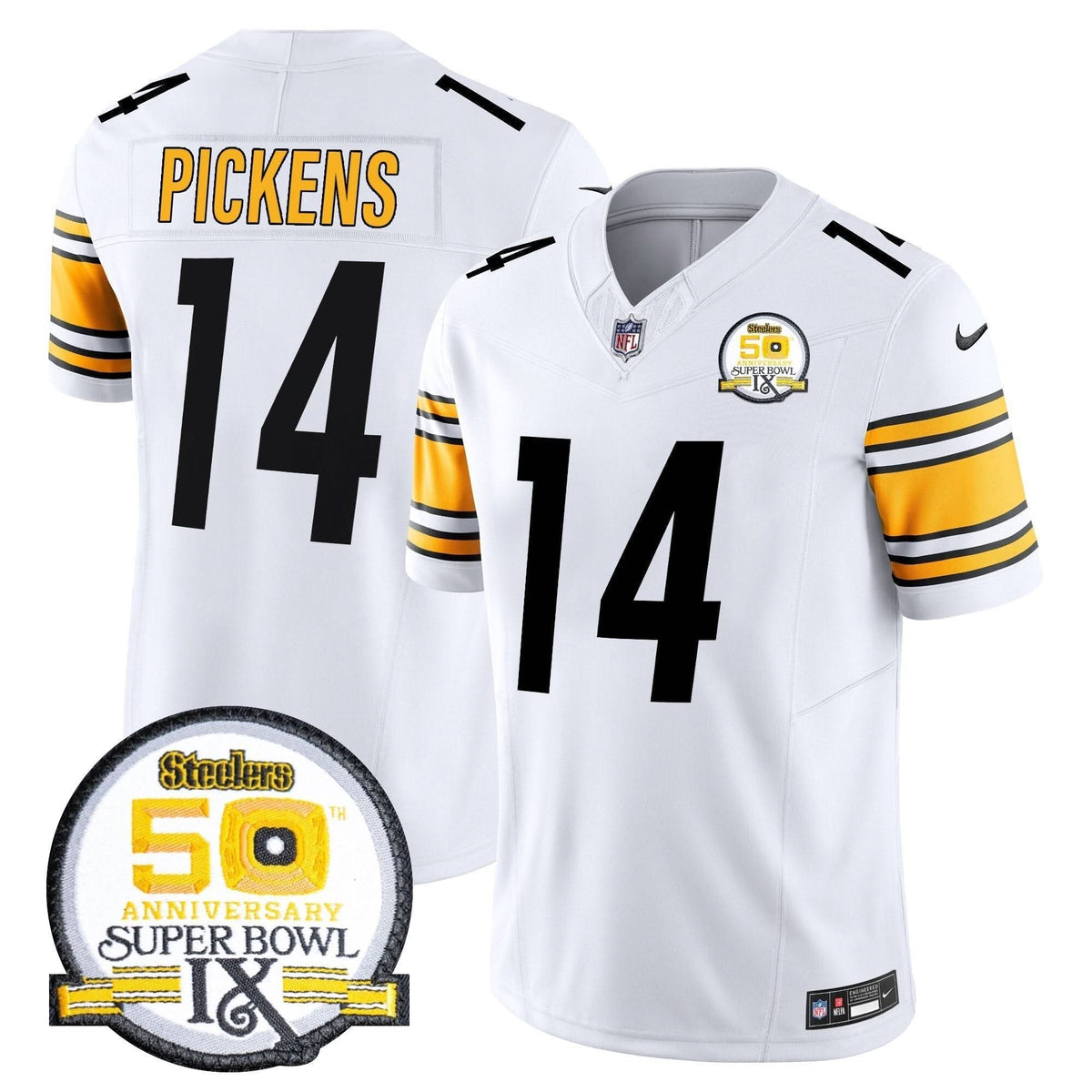 Steelers 50th Anniversary Of Super Bowl IX Patch Vapor Limited Jersey - All Stitched - image 34