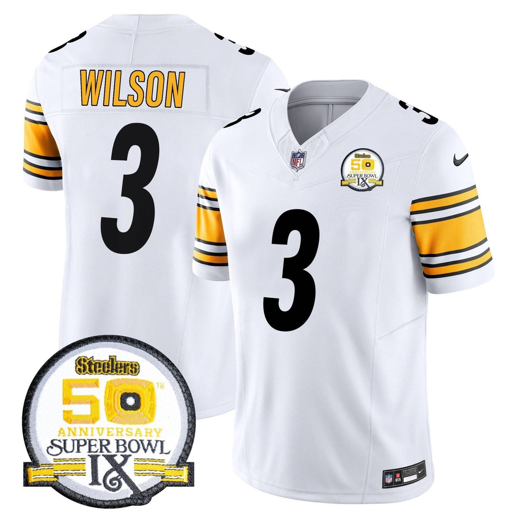 Steelers 50th Anniversary Of Super Bowl IX Patch Vapor Limited Jersey - All Stitched - image 40