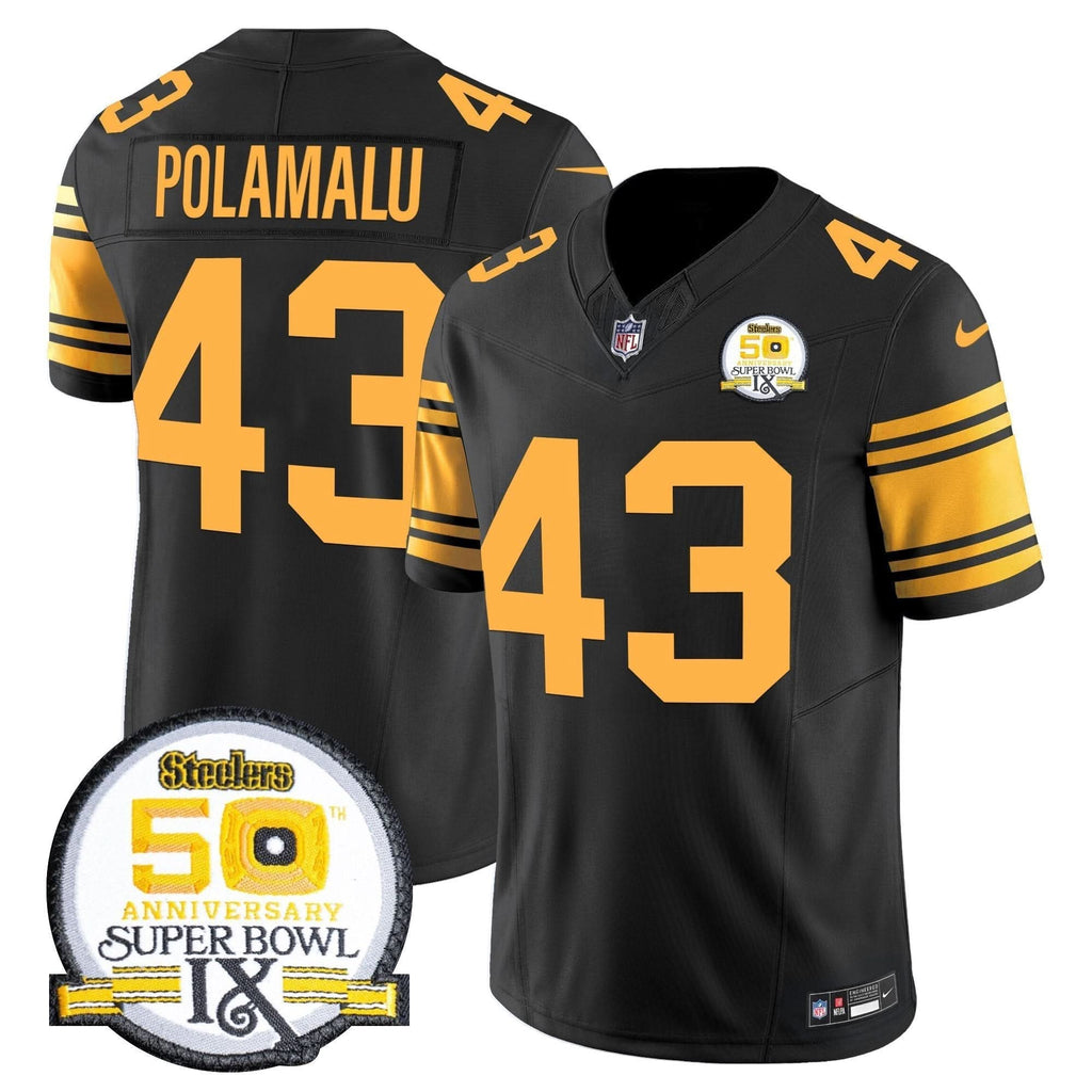 Steelers 50th Anniversary Of Super Bowl IX Patch Vapor Limited Jersey - All Stitched - image 56