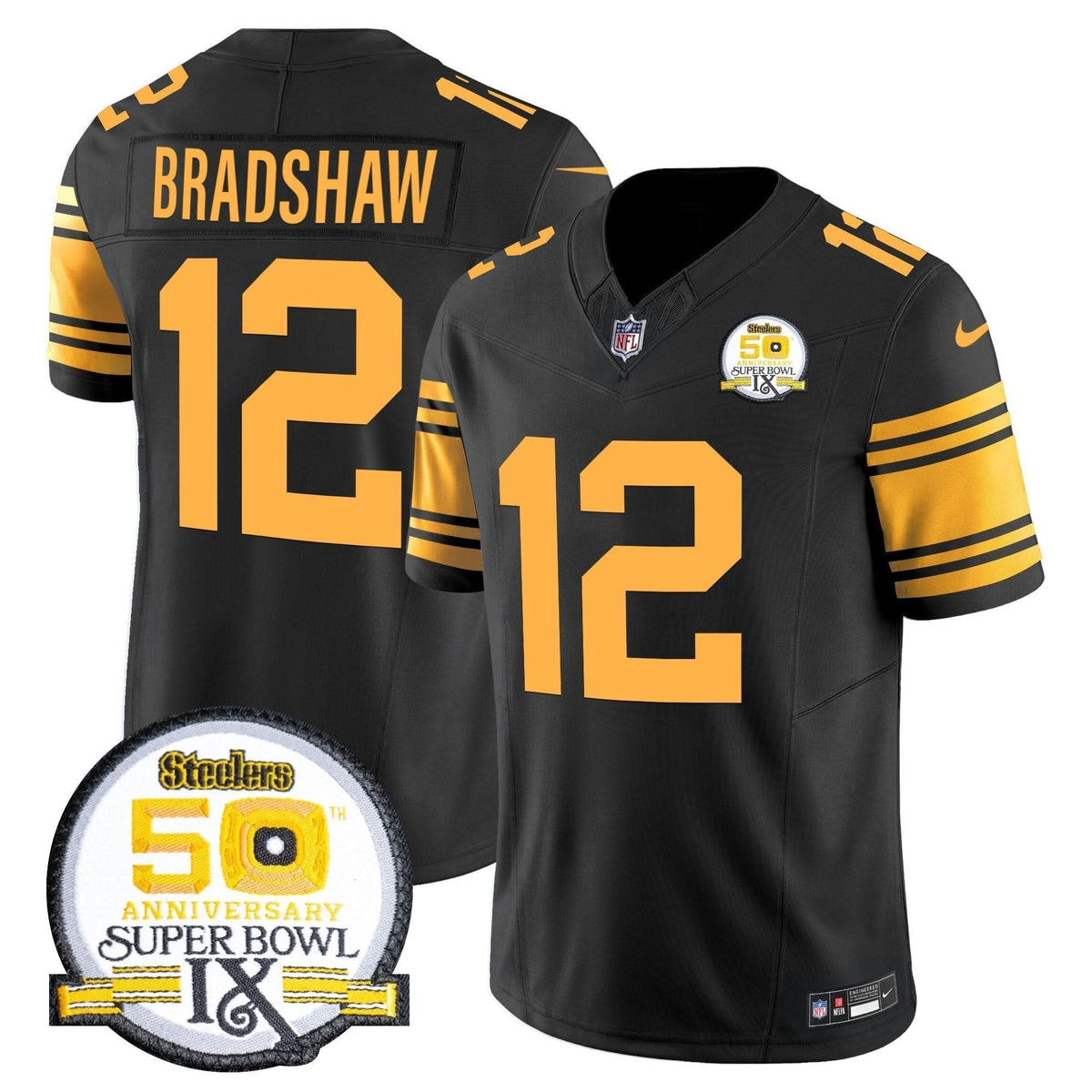 Steelers 50th Anniversary Of Super Bowl IX Patch Vapor Limited Jersey - All Stitched - image 57