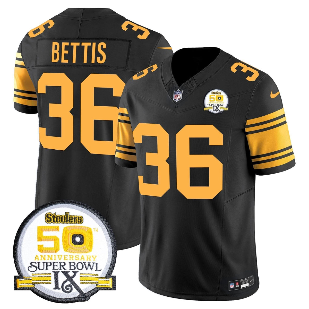 Steelers 50th Anniversary Of Super Bowl IX Patch Vapor Limited Jersey - All Stitched - image 59
