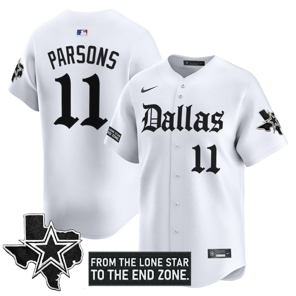 Dallas Cowboys 'Gothic Lone Star Edition' Vapor Baseball Jersey - All Stitched - image 10