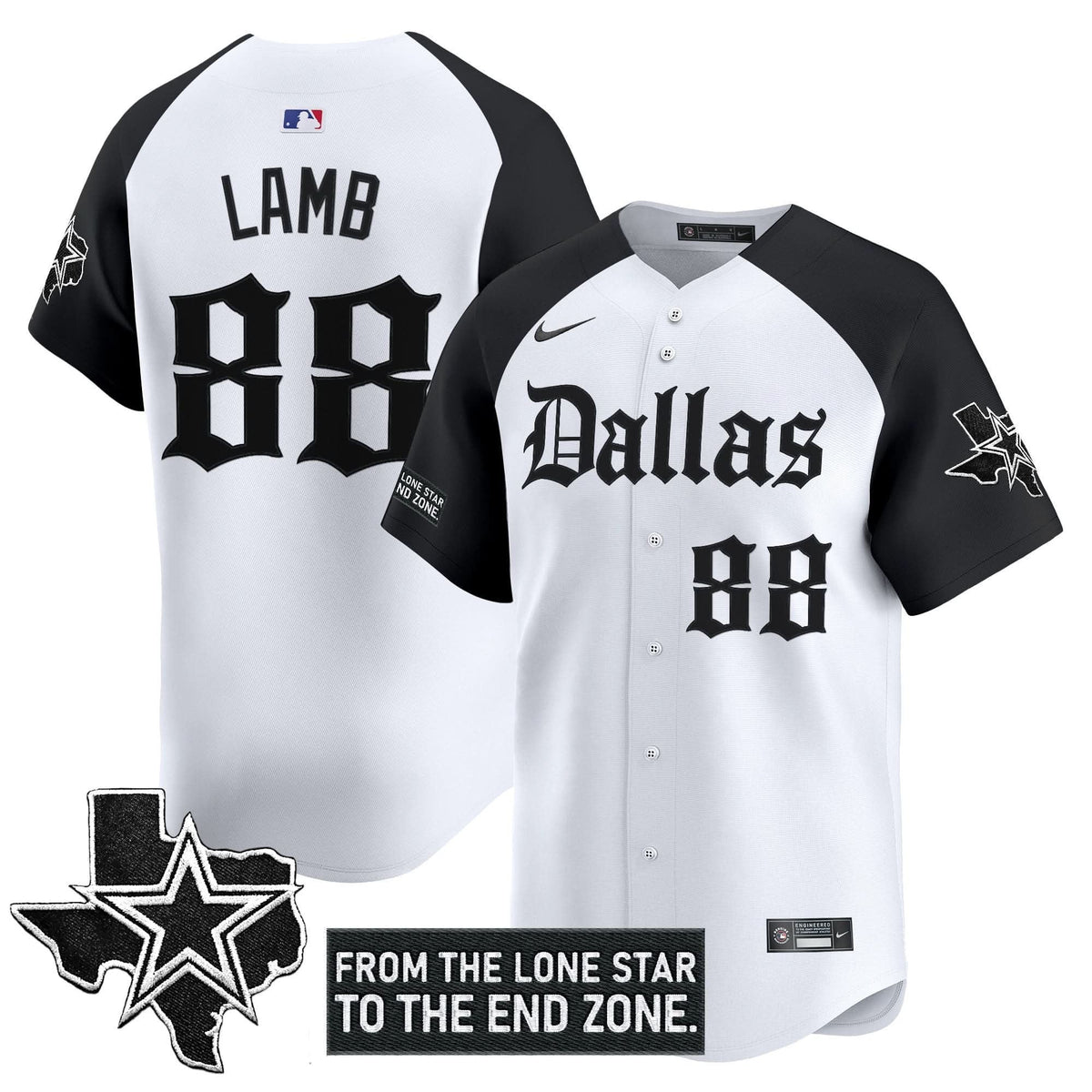 Dallas Cowboys 'Gothic Lone Star Edition' Vapor Baseball Jersey - All Stitched - image 25