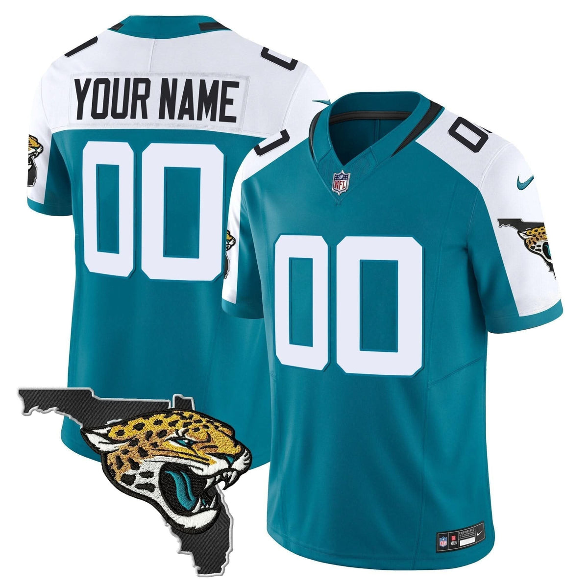 Jacksonville Jaguars Florida Patch Vapor Custom Jersey - All Stitched - image 2