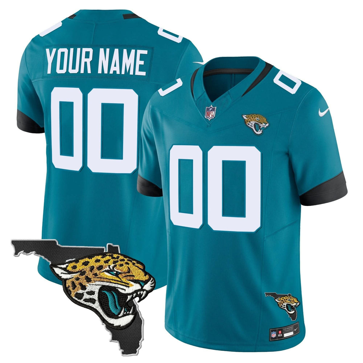 Jacksonville Jaguars Florida Patch Vapor Custom Jersey - All Stitched - image 3