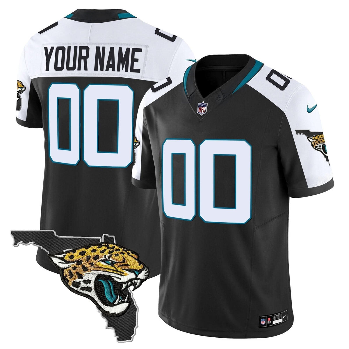 Jacksonville Jaguars Florida Patch Vapor Custom Jersey - All Stitched - image 1