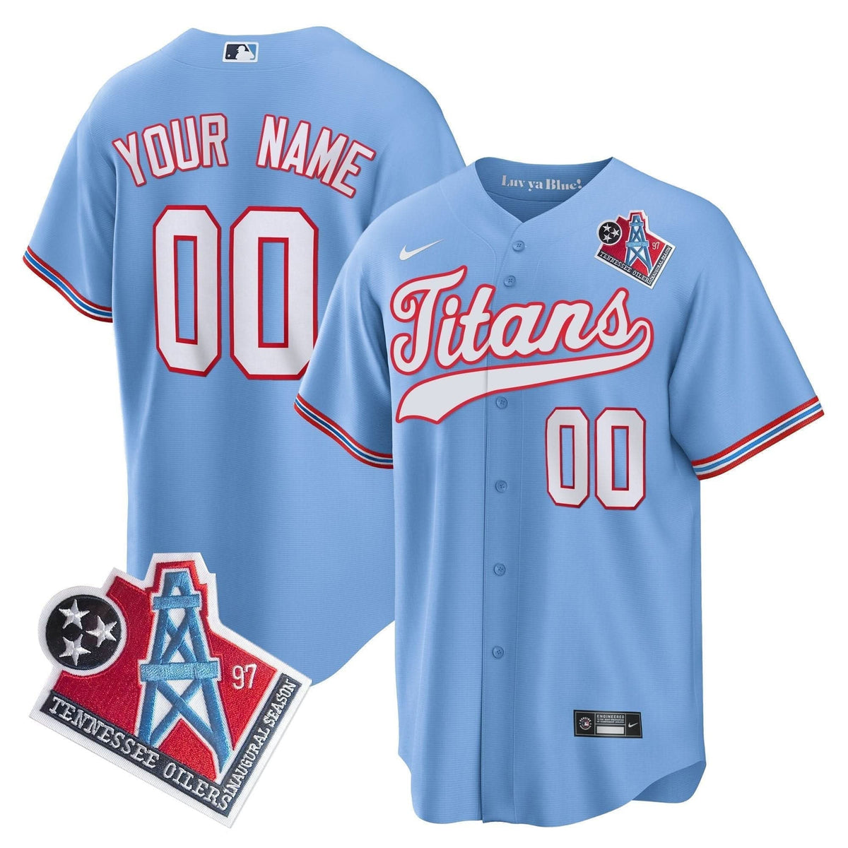Titans 1997 Throwback Limited Cool Base Custom Jersey - All Stitched - image 2