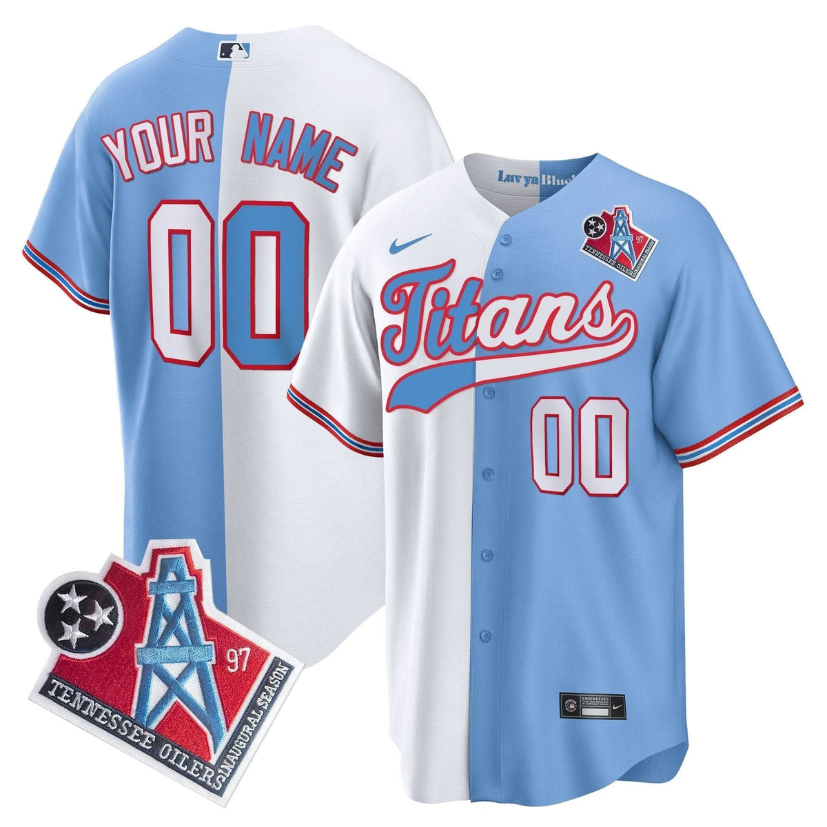 Titans 1997 Throwback Limited Cool Base Custom Jersey - All Stitched - image 3
