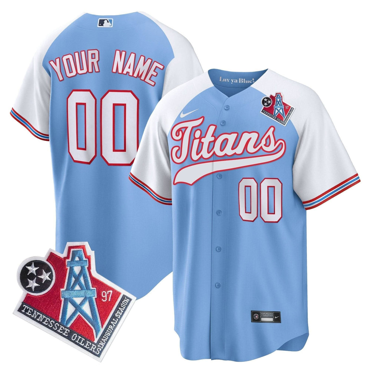 Titans 1997 Throwback Limited Cool Base Custom Jersey - All Stitched - image 4