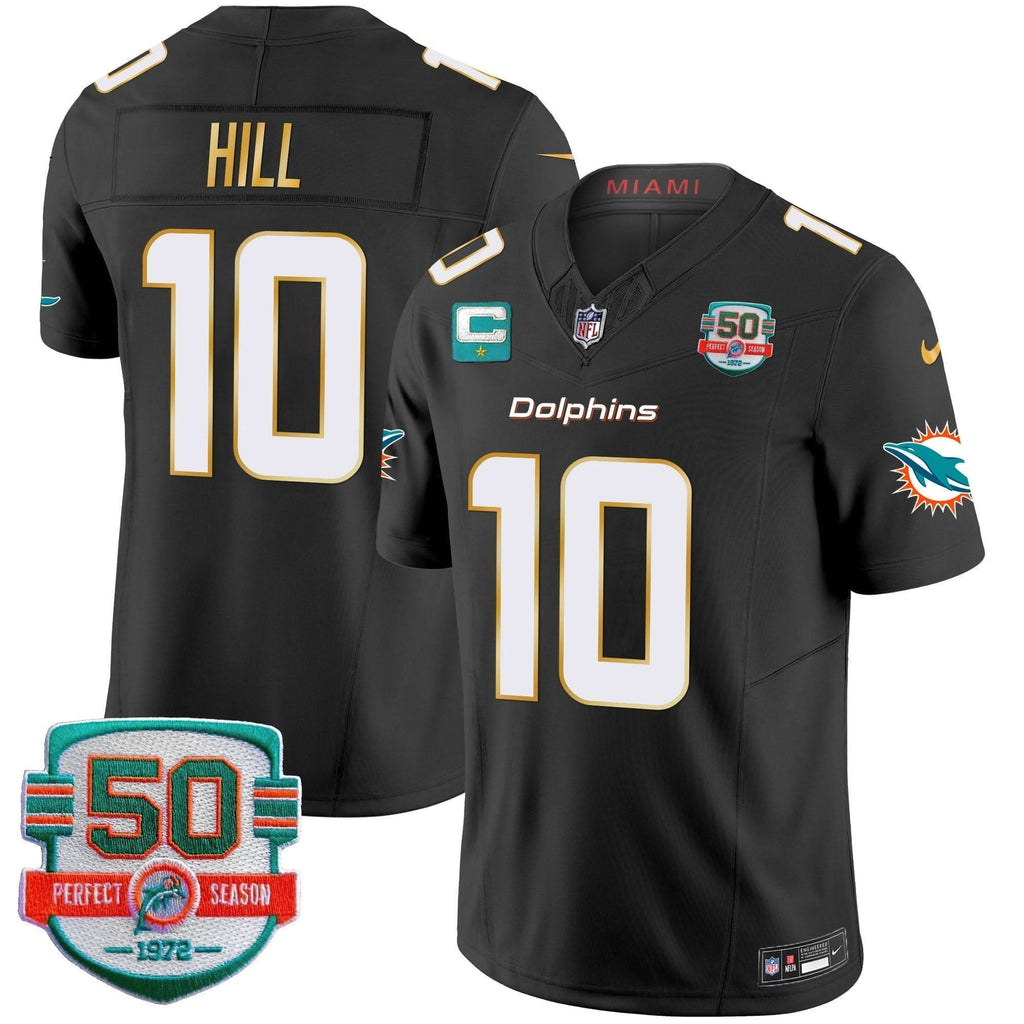 Dolphins Gold Trim Vapor Limited Jersey - All Stitched - image 35
