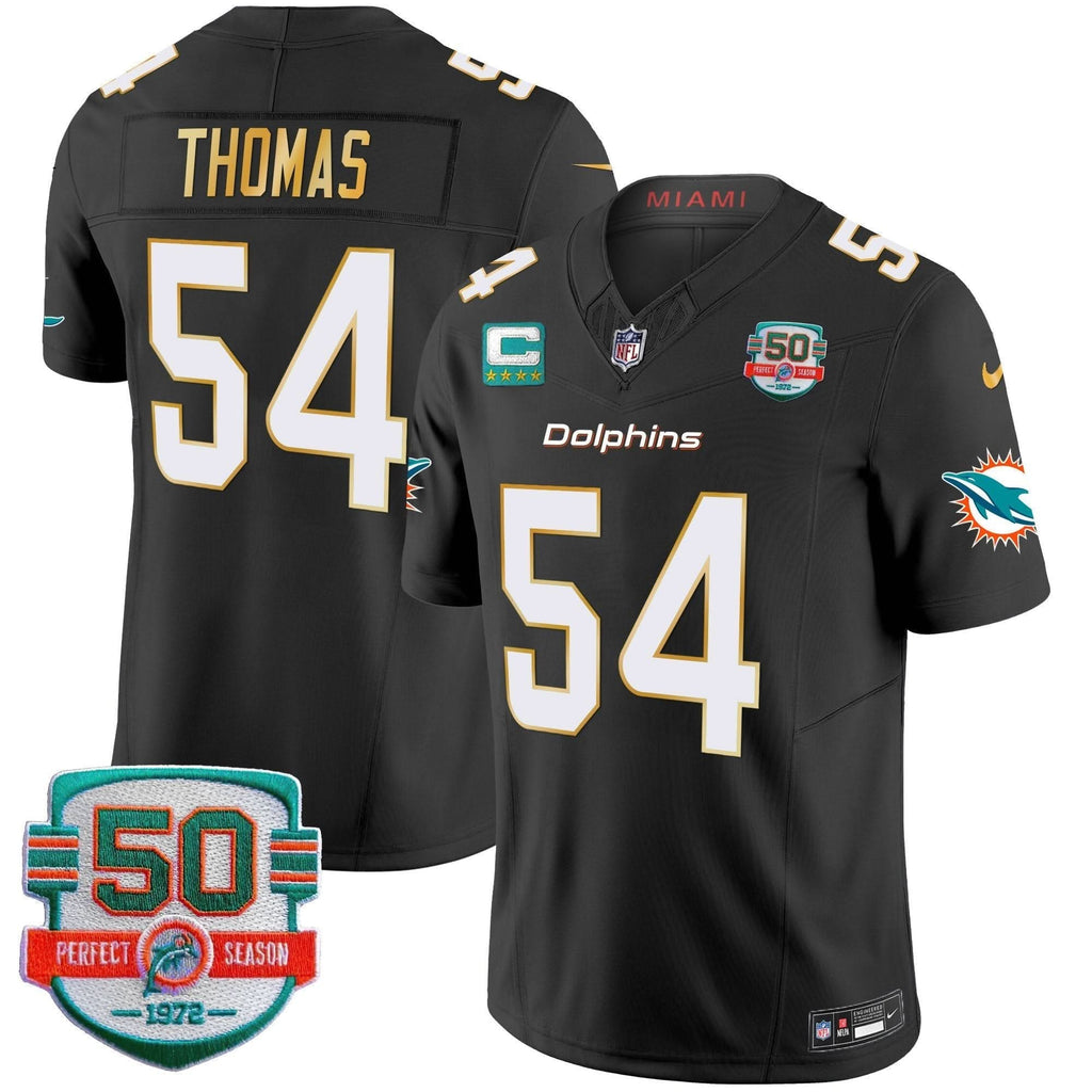 Dolphins Gold Trim Vapor Limited Jersey - All Stitched - image 38