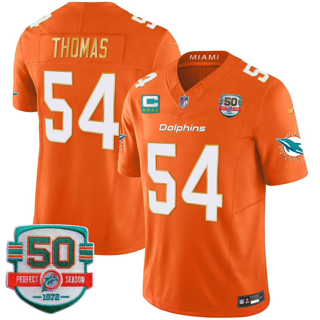 Dolphins Gold Trim Vapor Limited Jersey - All Stitched - image 46