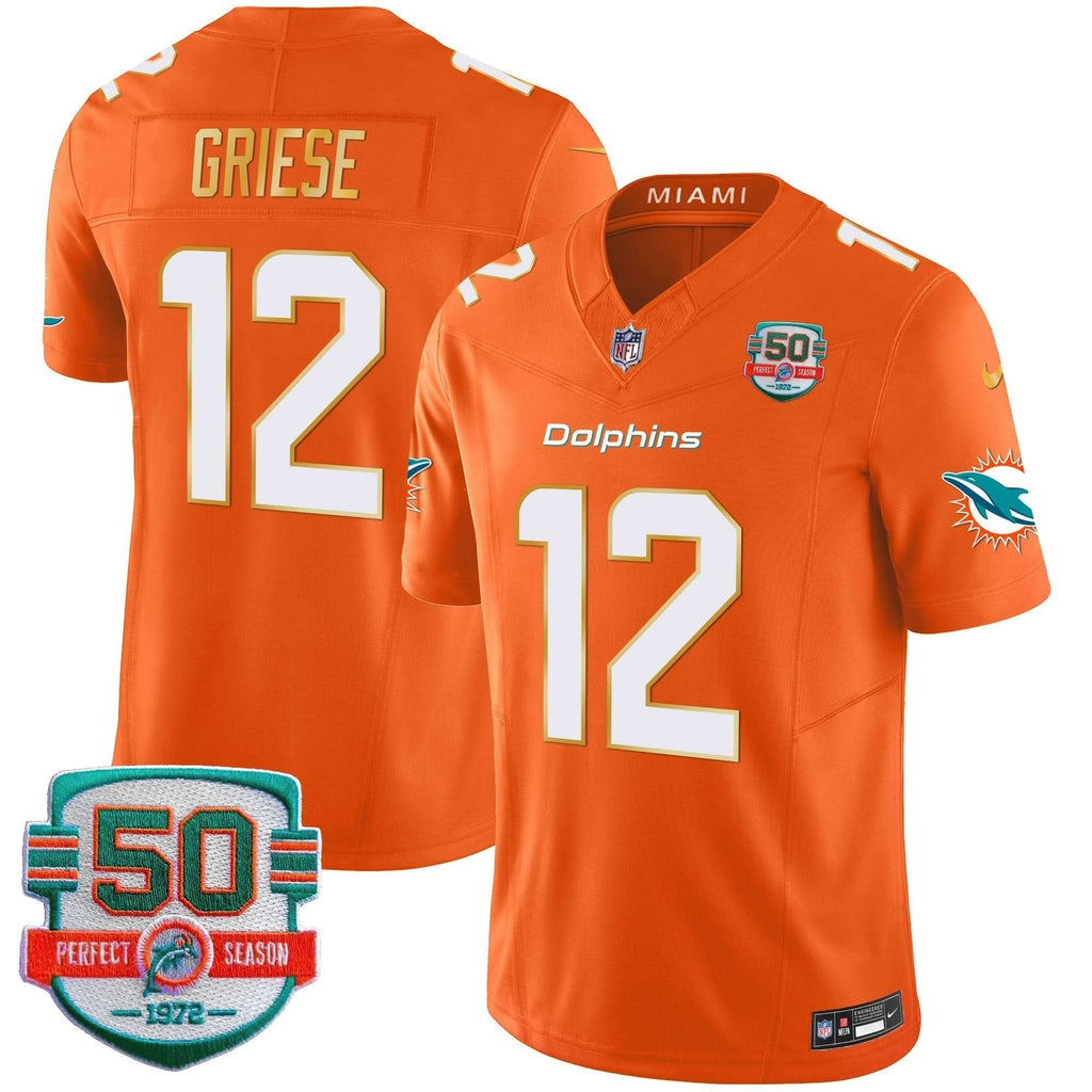 Dolphins Gold Trim Vapor Limited Jersey - All Stitched - image 48