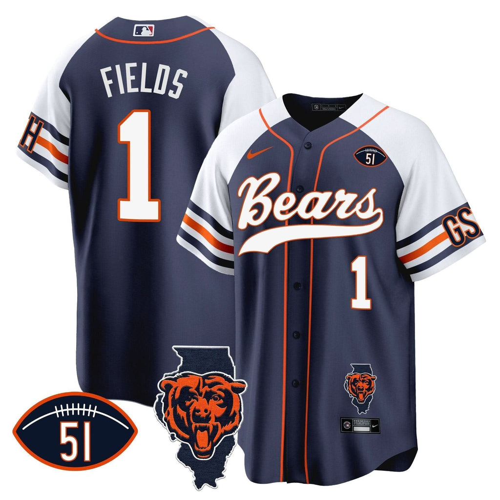Bears Illinois Patch Baseball Jersey - All Stitched - image 1