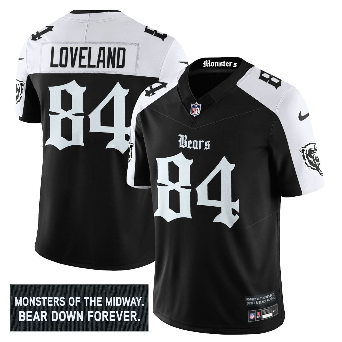 Chicago Bears 'Gothic Monsters Edition' Vapor Limited Jersey - All Stitched - image 4