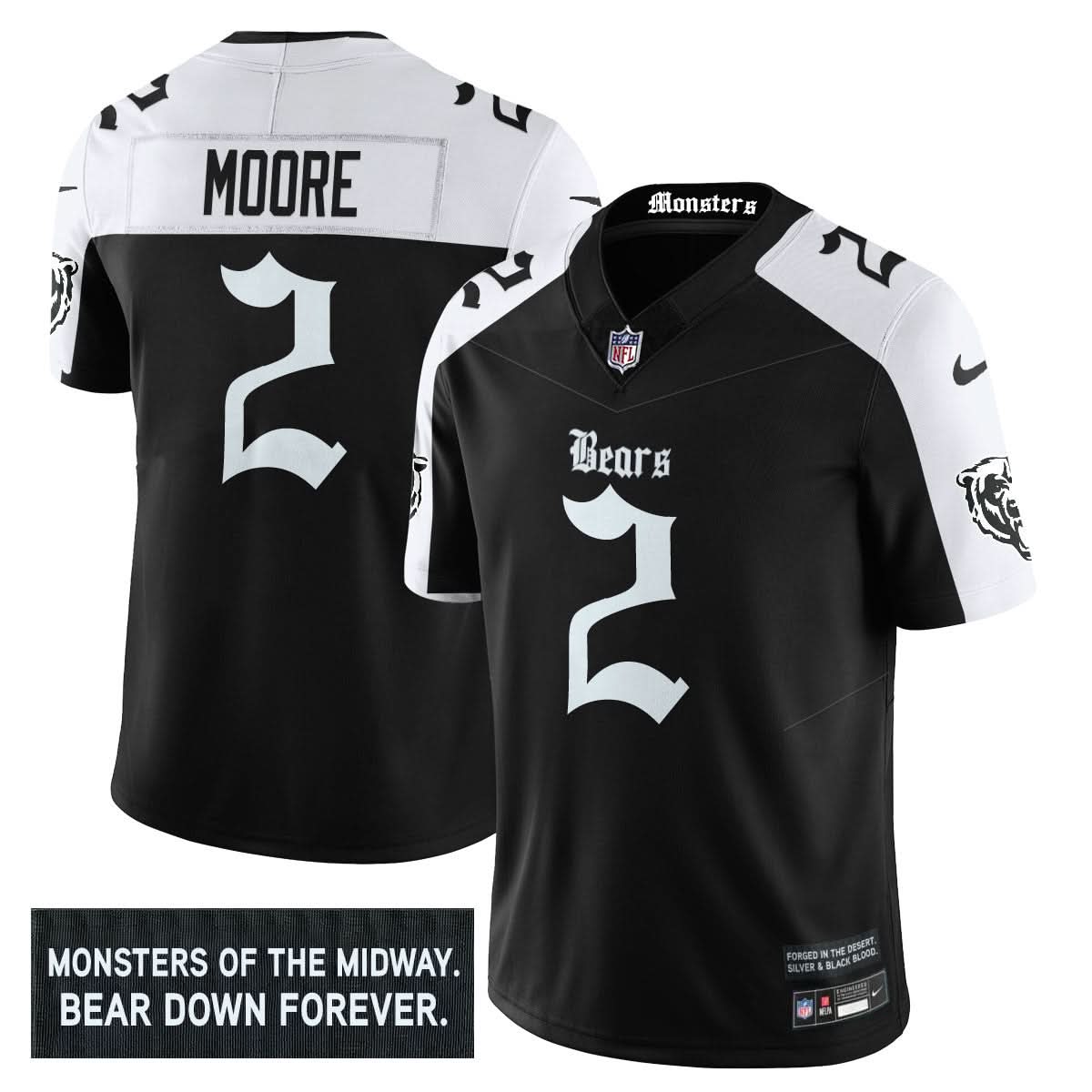 Chicago Bears 'Gothic Monsters Edition' Vapor Limited Jersey - All Stitched - image 2