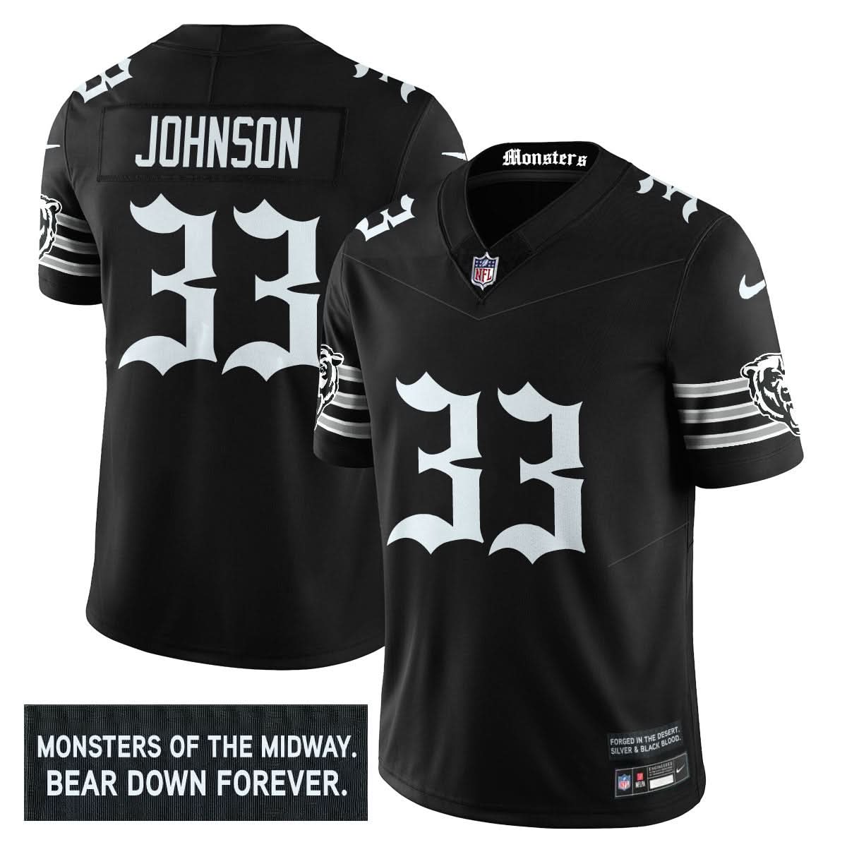 Chicago Bears 'Gothic Monsters Edition' Vapor Limited Jersey - All Stitched - image 10