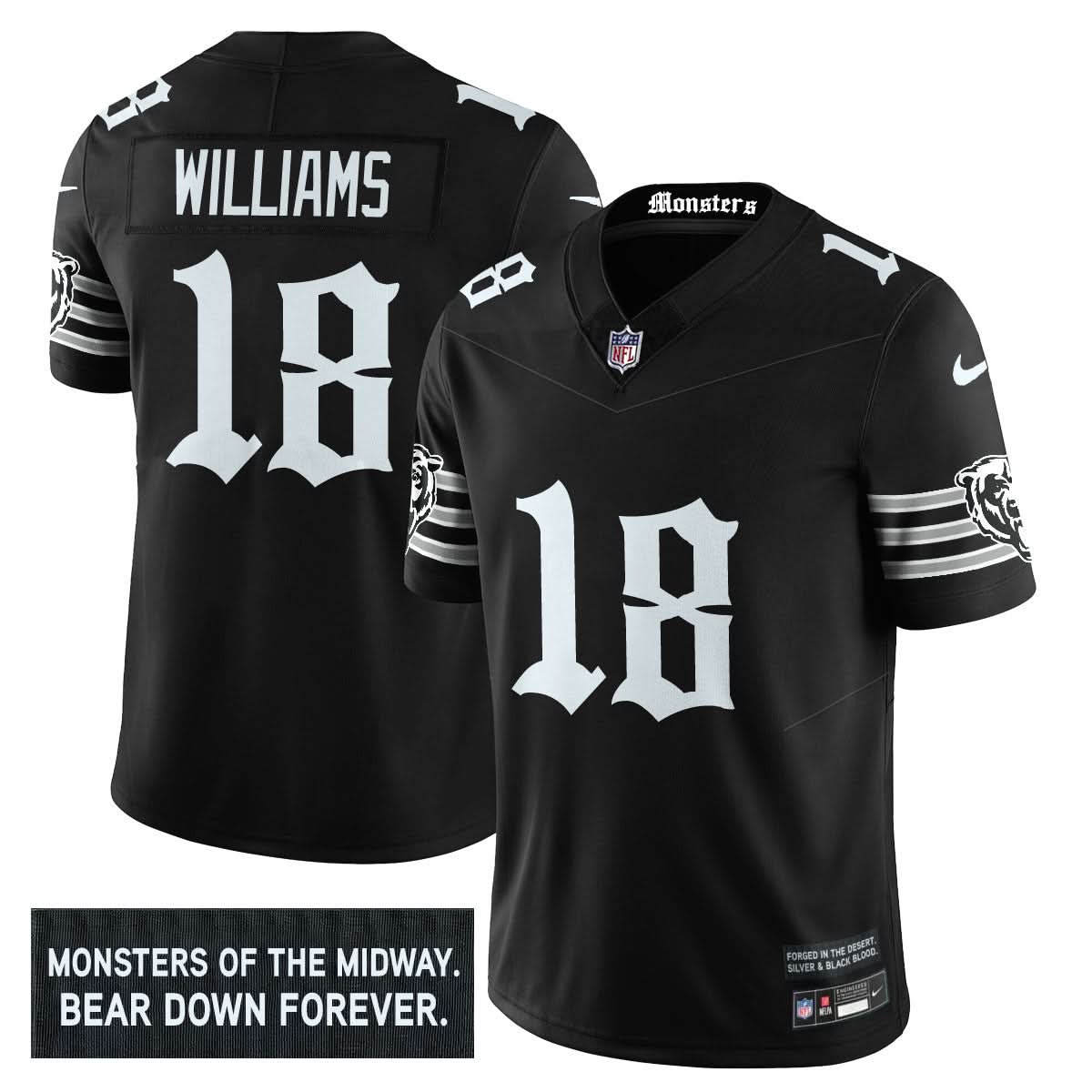 Chicago Bears 'Gothic Monsters Edition' Vapor Limited Jersey - All Stitched - image 6