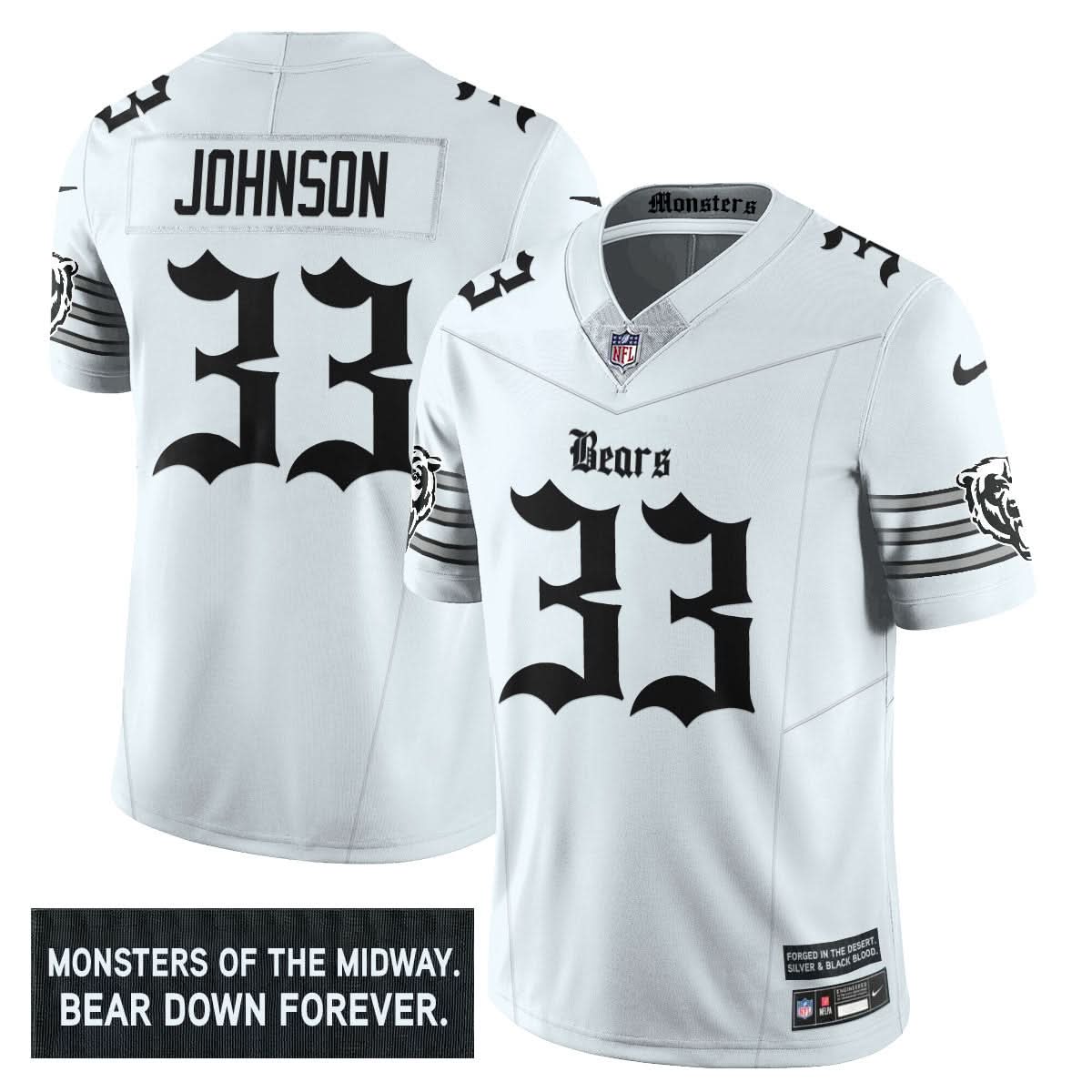 Chicago Bears 'Gothic Monsters Edition' Vapor Limited Jersey - All Stitched - image 14