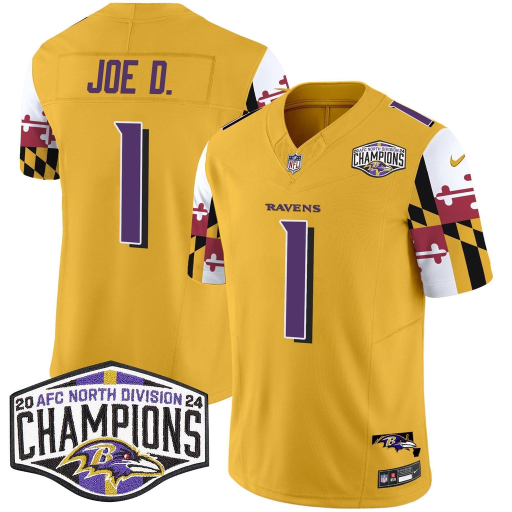 Ravens Maryland Flag 2024 AFC North Division Champions Patch Vapor Limited Jersey - All Stitched - image 36