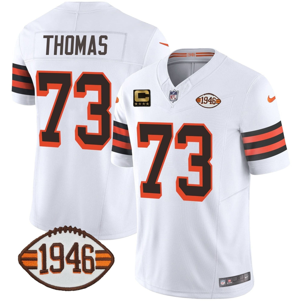 Browns 1946 75th Anniversary Patch Jersey - All Stitched - image 4